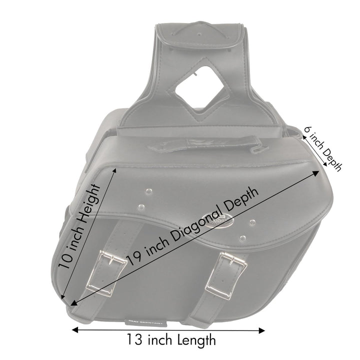 Milwaukee Leather SH55303ZB Black Medium Zip-Off PVC Throw Over Motorcycle Saddlebags