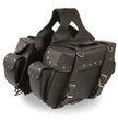 Milwaukee Leather SH574ZB Black Large Zip-Off PVC Throw Over Riveted Motorcycle Saddlebags