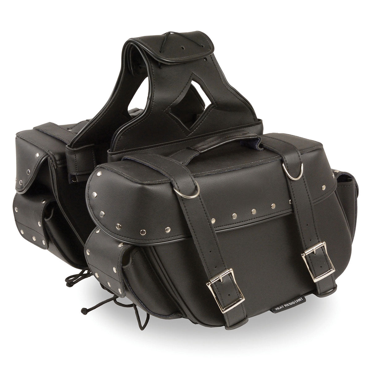 SAKU Milwaukee Leather SH574ZB Black Large Zip-Off PVC Throw Over