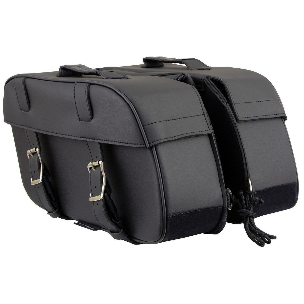 Milwaukee Leather SH57701 Black Medium PVC Zip-Off Motorcycle Saddlebag - Medium