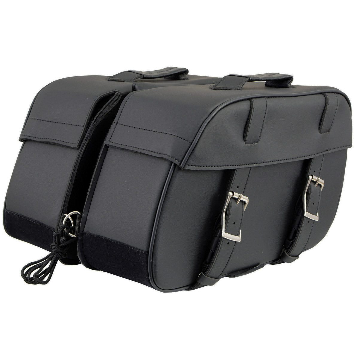 Milwaukee Leather SH57701 Black Medium PVC Zip-Off Motorcycle Saddlebag - Medium