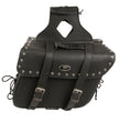 Milwaukee Leather SH579ZB Large Black Zip-Off PVC Slanted Throw Over Studded Saddlebags