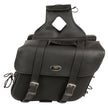 Milwaukee Leather SH580ZB Black Large Zip-Off PVC Slanted Throw Over Motorcycle Saddlebags