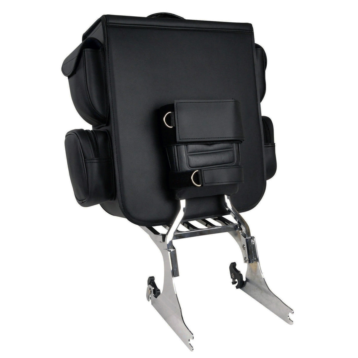 Milwaukee Leather SH584 Large Black PVC Motorcycle Sissy Bar Bag