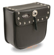 Milwaukee Leather SH59001 Small Black PVC Studded Sissy Bar Motorcycle Bag