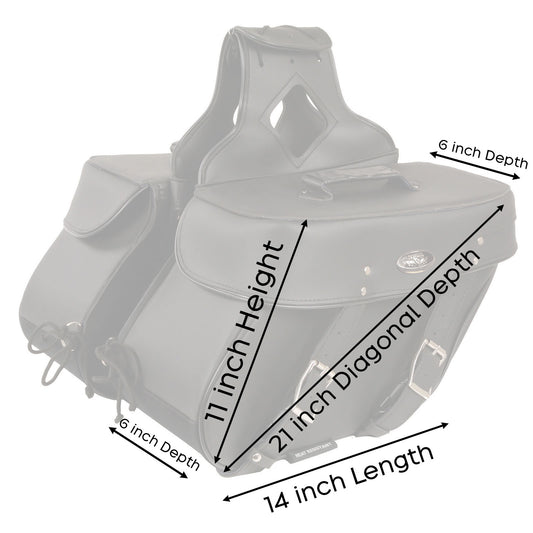 Milwaukee Leather SH592ZB Black Zip-Off PVC Throw Over Slanted Saddlebags