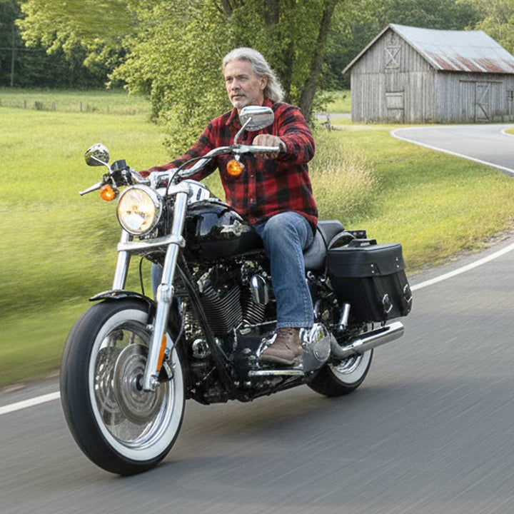 Milwaukee Leather SH592ZB Black Zip-Off PVC Throw Over Slanted Saddlebags
