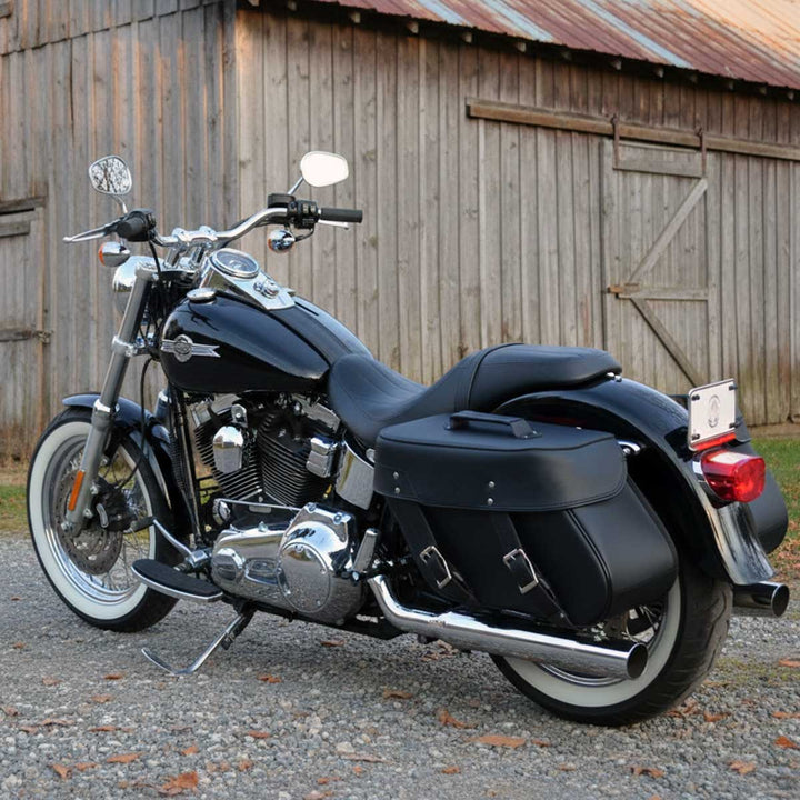 Milwaukee Leather SH592ZB Black Zip-Off PVC Throw Over Slanted Saddlebags