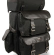 Milwaukee Leather SH606 Large Black Textile 2-Piece Motorcycle Sissy Bar Bag with Briefcase Pockets