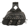 Milwaukee Leather SH61101ZB Black Zip-Off PVC Studded Throw Over Rounded Saddlebags