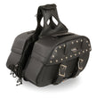 Milwaukee Leather SH61101ZB Black Zip-Off PVC Studded Throw Over Rounded Saddlebags