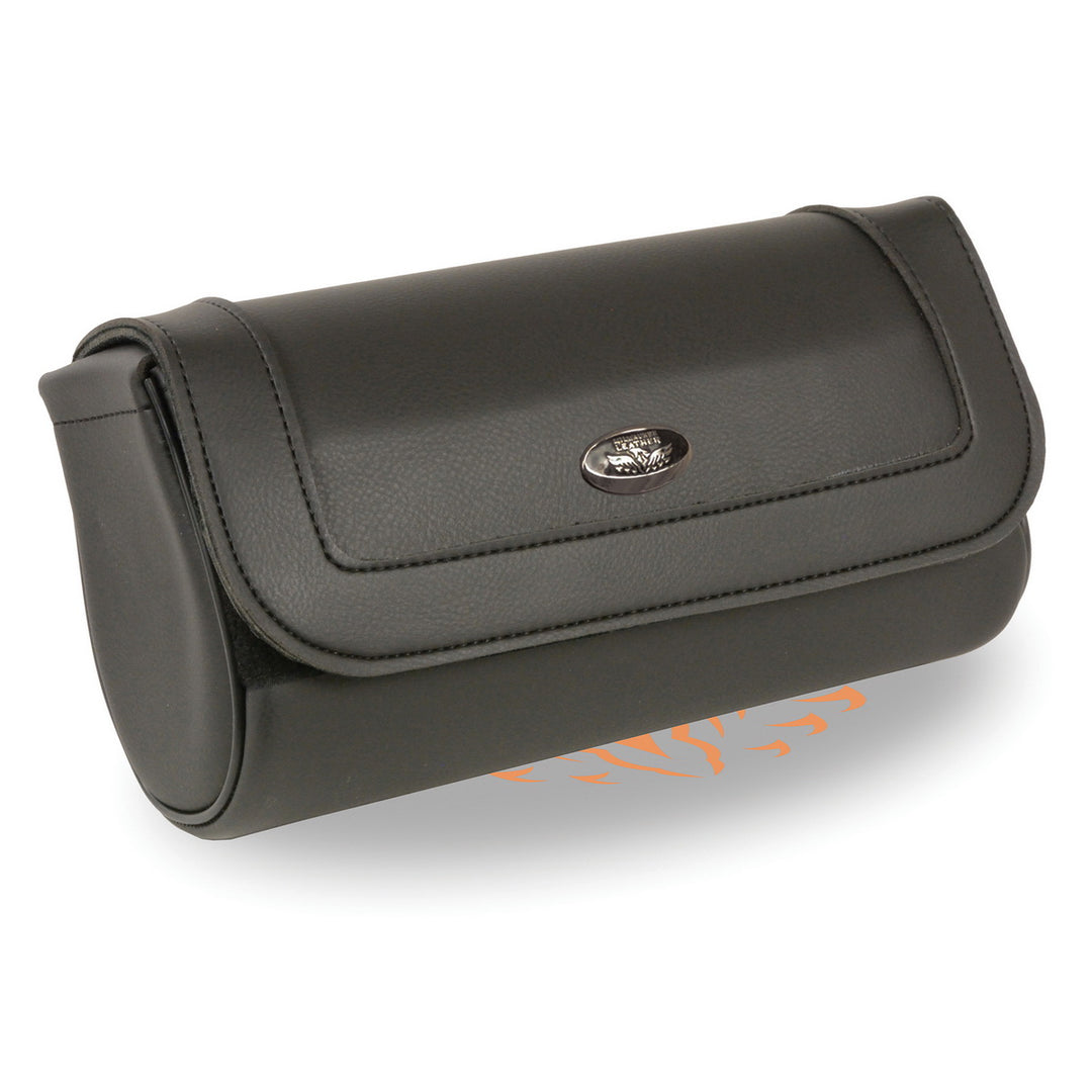 Milwaukee Leather SH61401 Black Medium Motorcycle Windshield PVC Tool Bag with Self FastenerClosure
