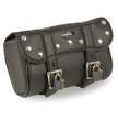 Milwaukee Leather SH616S Black Medium Studded PVC Motorcycle Tool Bag with Key Locks