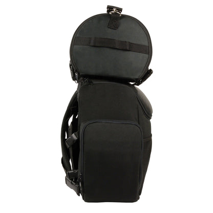 Milwaukee Leather SH617 Large Black Nylon Two Piece Sissy Bar Motorcycle Bag with Map Pocket