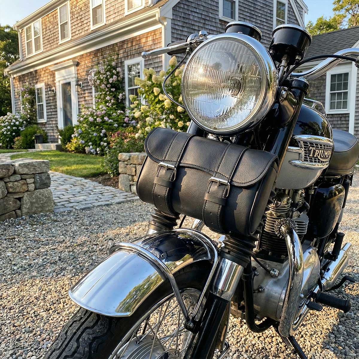 Milwaukee Leather SH62501 Black Small PVC Curved Flap Motorcycle Tool Bag