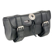 Milwaukee Leather SH62601 Black Small PVC Double Strap with Concho Windshield-Tool Bag