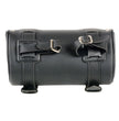 Milwaukee Leather SH62602 Black Small PVC Double Strap with Rivet’s and Concho Windshield-Tool Bag