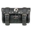 Milwaukee Leather SH62602 Black Small PVC Double Strap with Rivet’s and Concho Windshield-Tool Bag