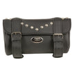 Milwaukee Leather SH62603 Black PVC Double Strap Studded Motorcycle Tool Bag