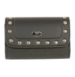 Milwaukee Leather SH63202 Black Motorcycle PVC Small Studded Windshield Bag with Self FastenerClosure