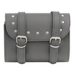 Milwaukee Leather SH63601 Black PVC Double Buckle Studded Motorcycle Tool Bag
