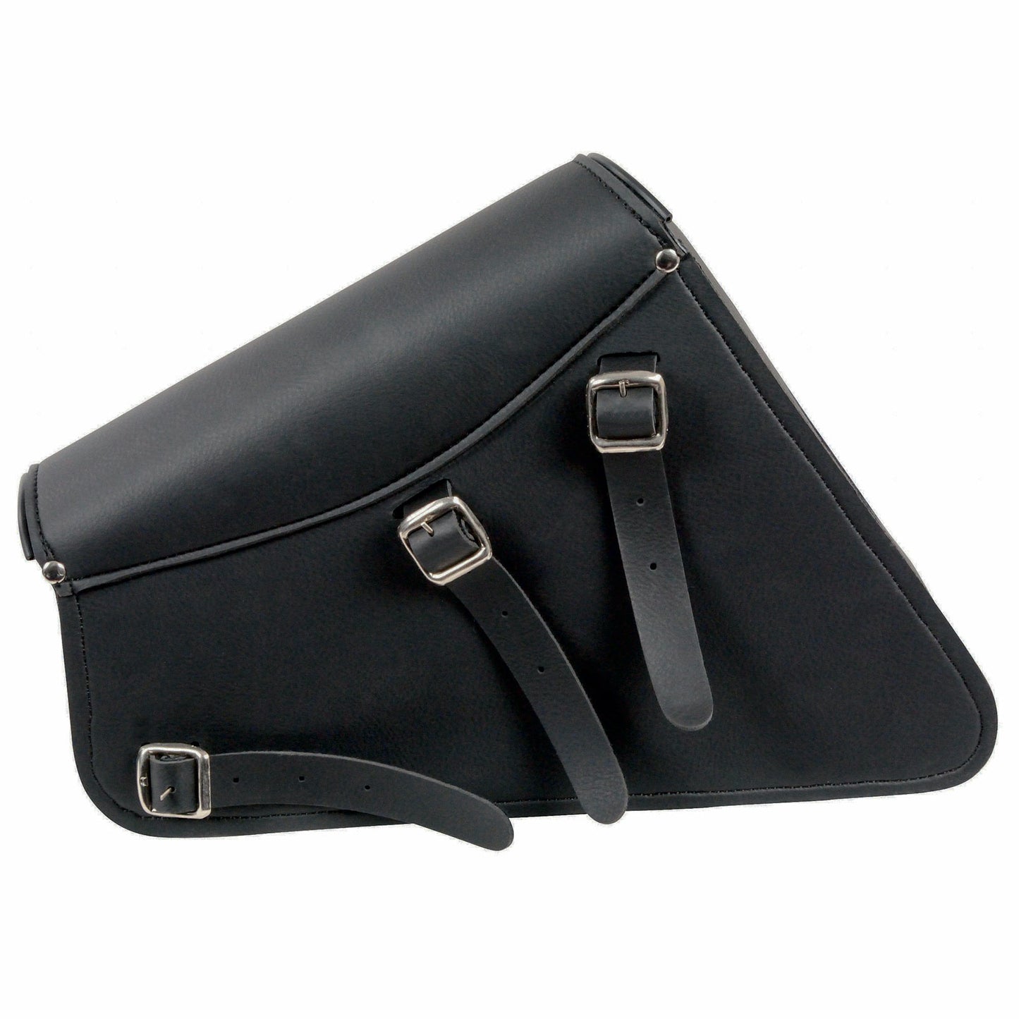 Milwaukee Leather SH639L Black Left Side Heavily Slanted PVC Swing Arm Bag with Buffalo Snap
