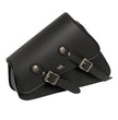 Milwaukee Leather SH639 Black Right Side Heavily Slanted PVC Swing Arm Bag with Buffalo Snaps