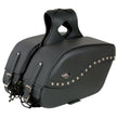 Milwaukee Leather SH646ZB Black Zip-Off PVC Studded Throw Over Motorcycle Saddlebags