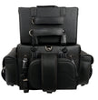Milwaukee Leather SH650 Large Black PVC 4-Piece Studded Motorcycle Touring Pack with Barrel Bag