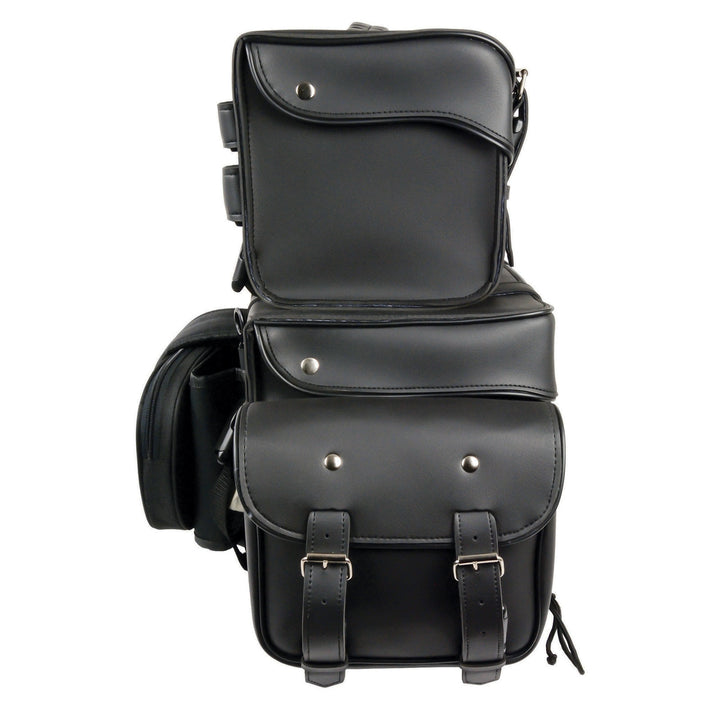 Milwaukee Leather SH65001 Large Black PVC  4-Piece Motorcycle Touring Tail Bag