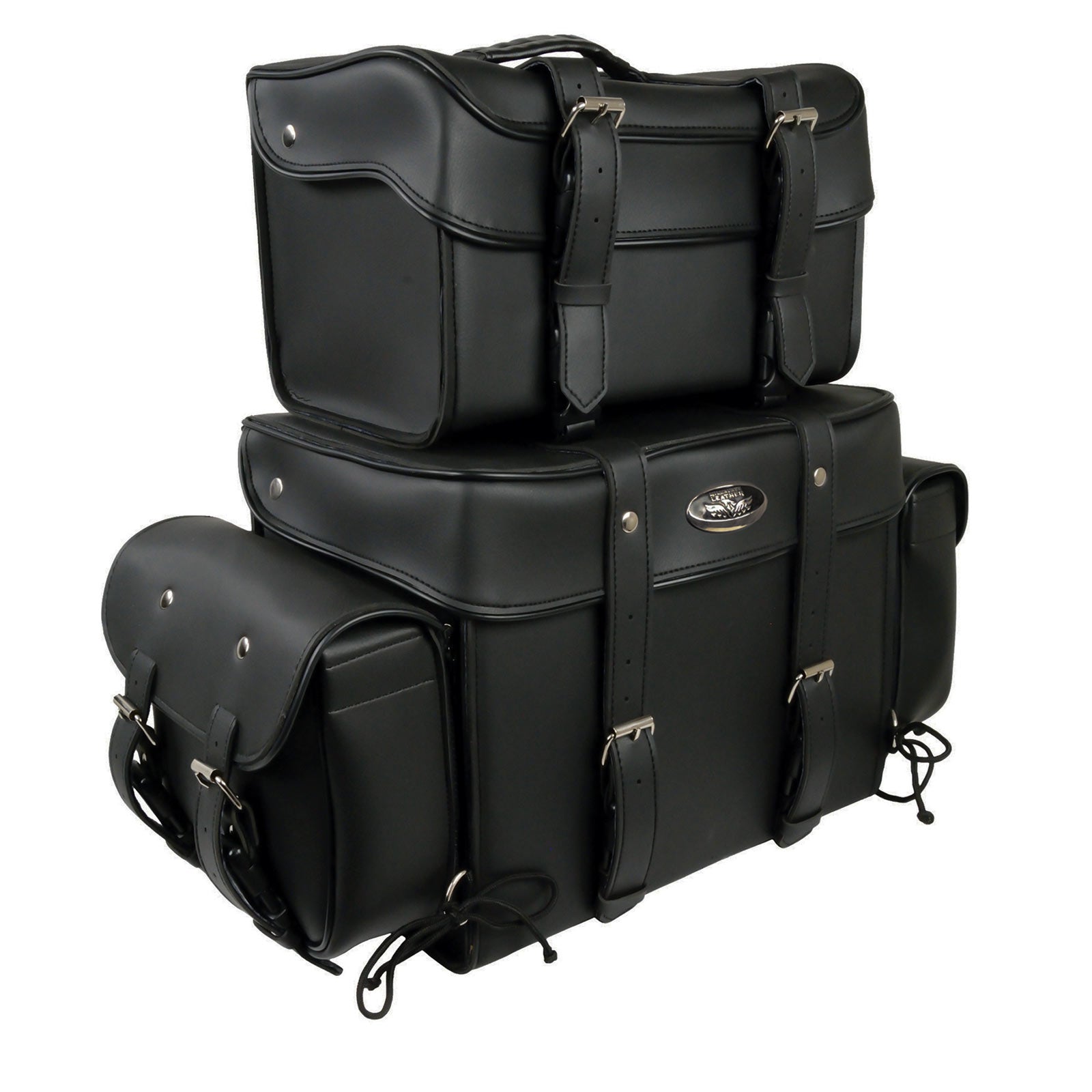 Milwaukee Leather SH65001 Large Black PVC 4-Piece Motorcycle
