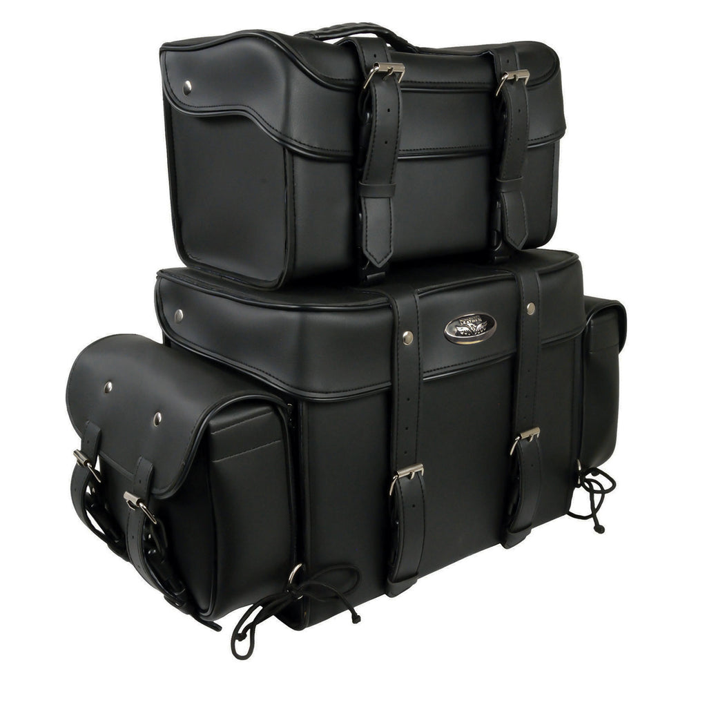 Milwaukee Leather SH65001 Large Black PVC 4-Piece Motorcycle