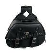 Milwaukee Leather SH655ZB Black Zip-Off Two Buckle Extended Lid Studded PVC Throw Over Motorcycle Saddlebags (19X12X7X20)