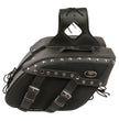 Milwaukee Leather SH658ZB Medium Zip-Off Studded PVC Slanted Throw Over Motorcycle Saddlebag