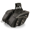 Milwaukee Leather SH658ZB Medium Zip-Off Studded PVC Slanted Throw Over Motorcycle Saddlebag
