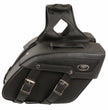 Milwaukee Leather SH65801ZB Black Medium Zip-Off PVC Slanted Throw Over Motorcycle Saddlebags