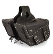 Milwaukee Leather SH66401ZB Black Large 'Studded and Braided' Zip-Off PVC Throw Over Motorcycle Saddlebags