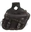 Milwaukee Leather SH66401ZB Black Large 'Studded and Braided' Zip-Off PVC Throw Over Motorcycle Saddlebags