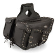 Milwaukee Leather SH66401ZB Black Large 'Studded and Braided' Zip-Off PVC Throw Over Motorcycle Saddlebags