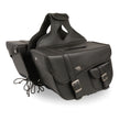 Milwaukee Leather SH665ZB Black Large Braided Zip Off PVC Throw Over Motorcycle Saddle Bag