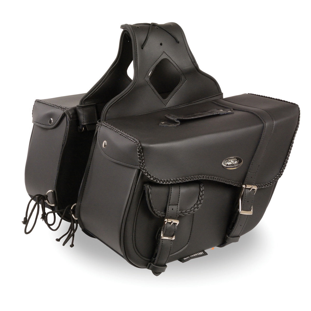 Milwaukee Leather SH665ZB Black Large Braided Zip Off PVC Throw