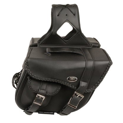 Milwaukee Performance SH66501ZB Black Medium Braided Zip Off PVC Throw Over Saddle Bag