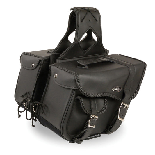 Milwaukee Performance SH66501ZB Black Medium Braided Zip Off PVC Throw Over Saddlebags