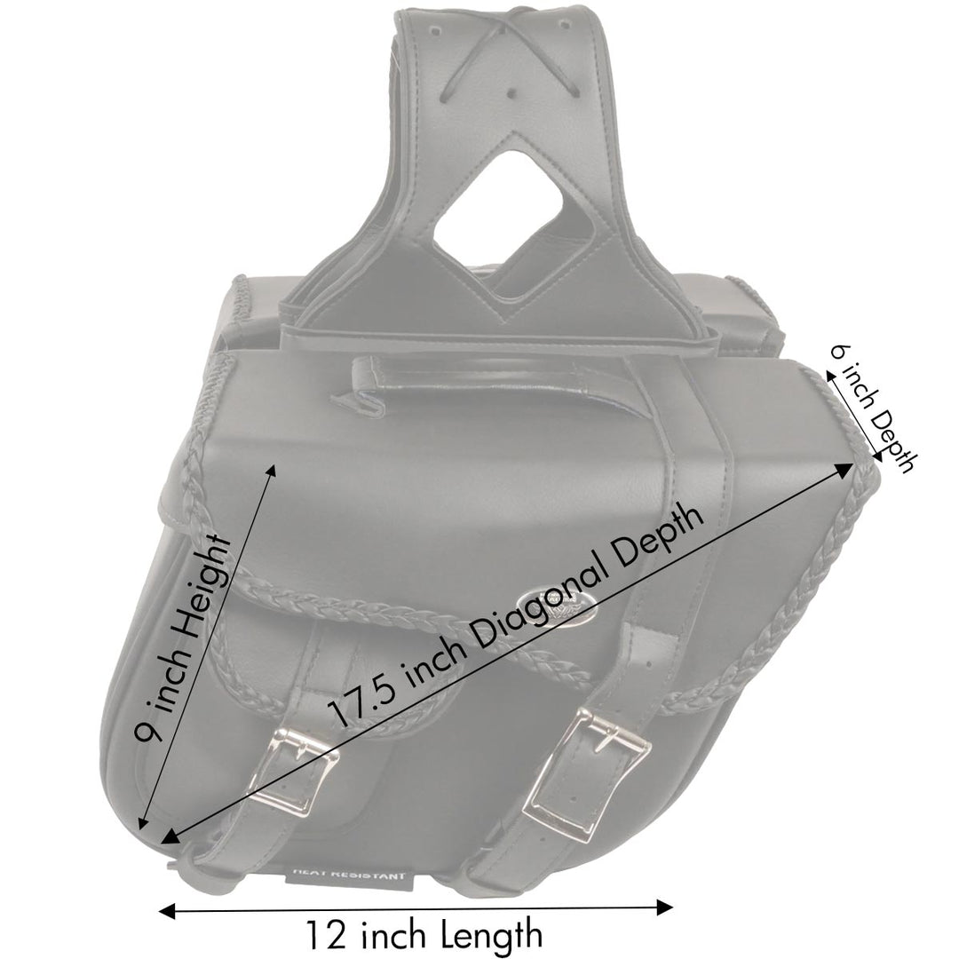 Milwaukee Performance SH66501ZB Black Medium Braided Zip Off PVC Throw Over Saddlebags