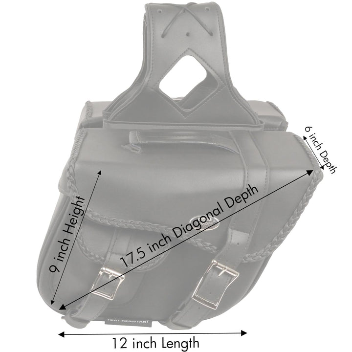Milwaukee Performance SH66501ZB Black Medium Braided Zip Off PVC Throw Over Saddlebags