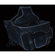 Milwaukee Leather SH66601ZB Black Zip-Off Double Pocket Studded PVC Throw Over Saddlebags