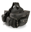 Milwaukee Leather SH66601ZB Black Zip-Off Double Pocket Studded PVC Throw Over Saddlebags