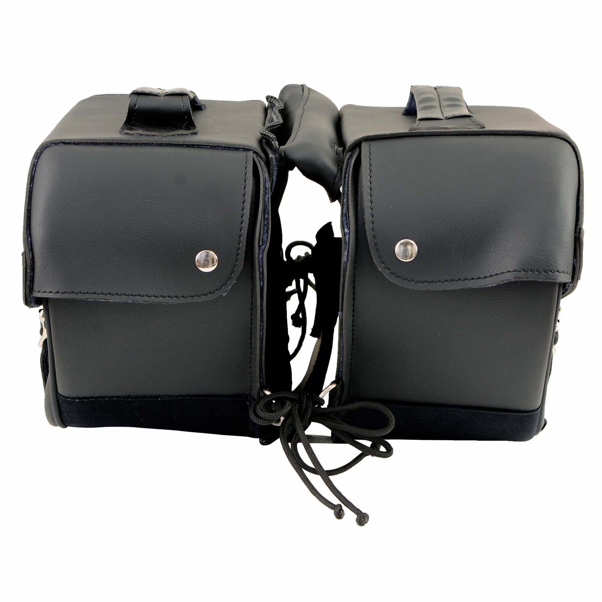 Milwaukee Leather SH66701ZB Black Single Strap PVC Throw Over Motorcycle Saddlebags