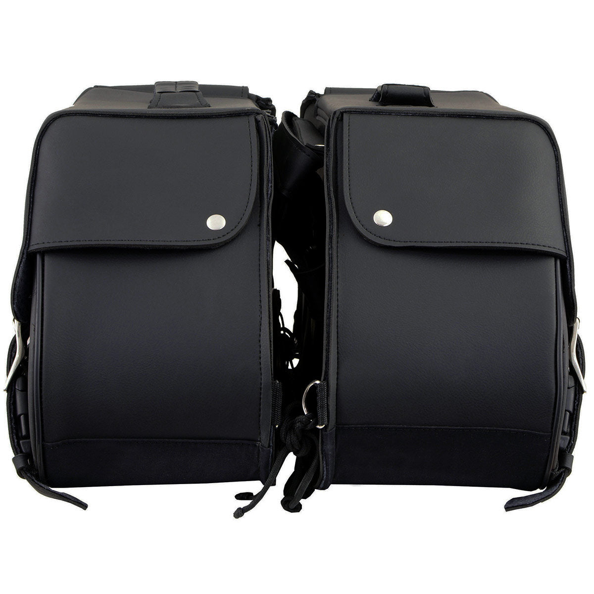 Milwaukee Leather SH669ZB Large Black Two Straps PVC Zip Off Throw Over Motorcycle Saddlebags