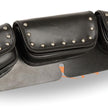 Milwaukee Leather SH67105 Black Triple Pocket Studded PVC Travel Windshield Bag